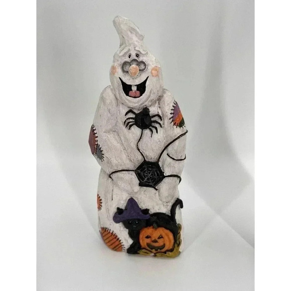 (2) Joelson Industries 1997 Resin Ghosts 10" x 3.25" Halloween Pumpkin, Cat, Bat - Picture 4 of 10